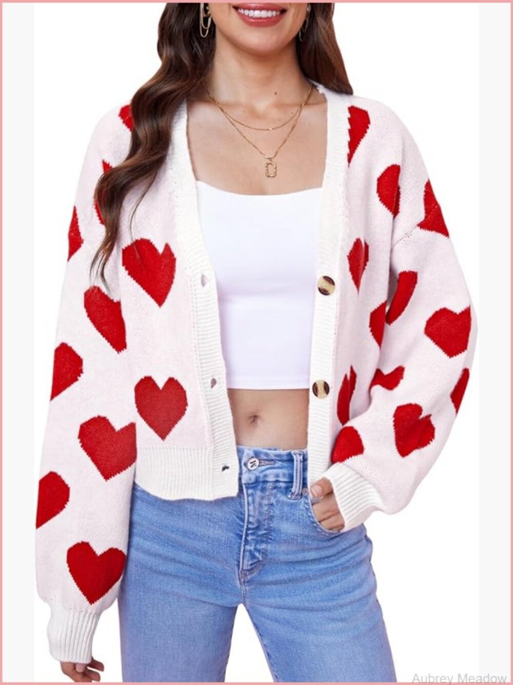 Y2K Cropped Cardigan Long Sleeve Button Down Shamrock Sweater